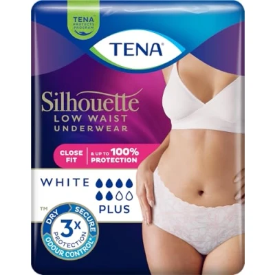 Image of TENA Silhouette Incontinence Pants Plus Large Low Waist White 10s