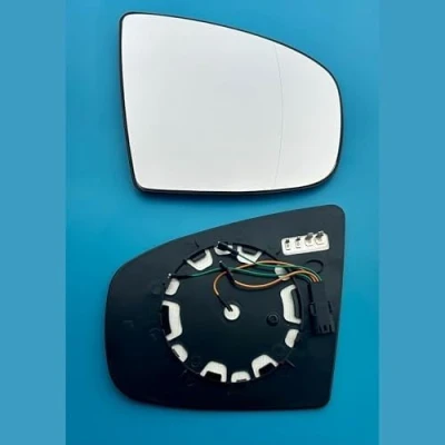 Image of Fits BMW X5 (2007 2013) &amp; X6 (2008 2014) Heated Base Wide Angle Wing Mirror Glass with Overtake Alert (4 Pins) Right Hand Driver Side