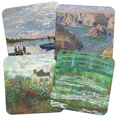 Image of Ditac Claude Monet 95mm Square Cork Backed Coaster Set of 4.