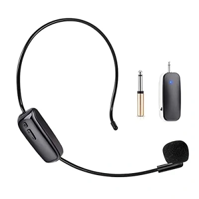Image of Wireless Microphone Headset UHF, UHF Mic and Handheld 2 in 1, 165ft Range Voice Amplifier, Stage Speakers, PA System, Suitable for Teacher, Guide