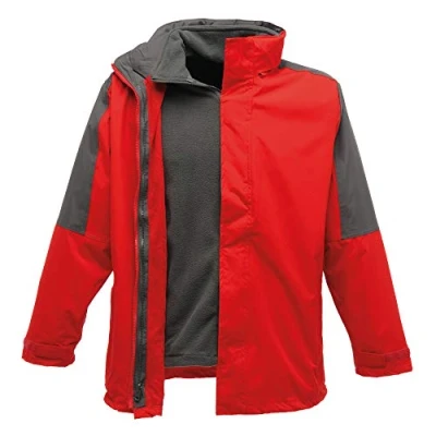 Image of Regatta TRA130 42F50 Men&#039;s Defender III 3 in 1 Jacket, Small, Classic Red/Seal Grey