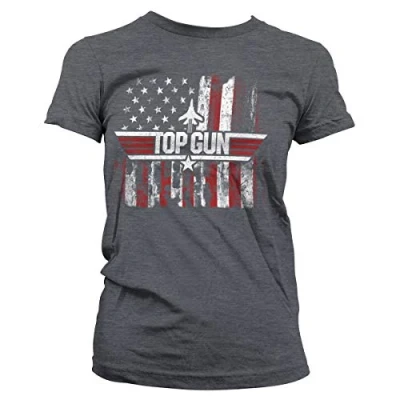 Image of Top Gun Officially Licensed America Women T Shirt (Dark Heather)
