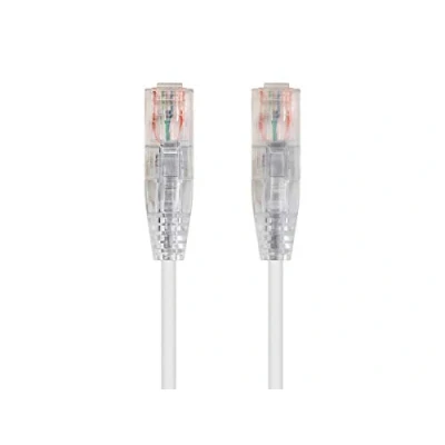 Image of Monoprice Cat6 Ethernet Patch Cable 50 Feet White Snagless RJ45 Stranded, 550MHz, UTP, CMR, 28 AWG, Riser Rated