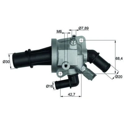 Image of 55180041, 55224021 Engine thermostat MAHLE ORIGINAL TI 164 88 88C FIAT: Panda II Hatchback, 500 Punto FORD: KA Hatchback