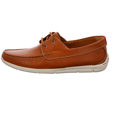 Image of Clarks Men&#039;s Karlock Step Boat Shoes, Brown (Tan Leather), 8 UK