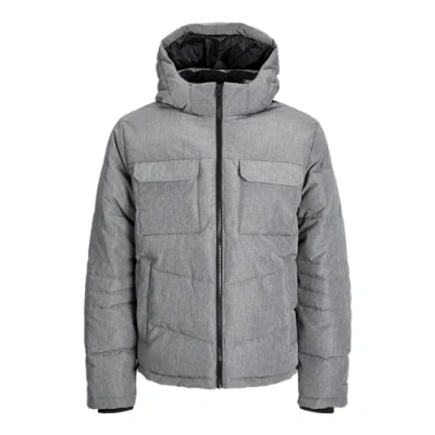 Image of JACK &amp; JONES Men&#039;s Jjbuild Puffer Jacket, Light Grey Mix, M