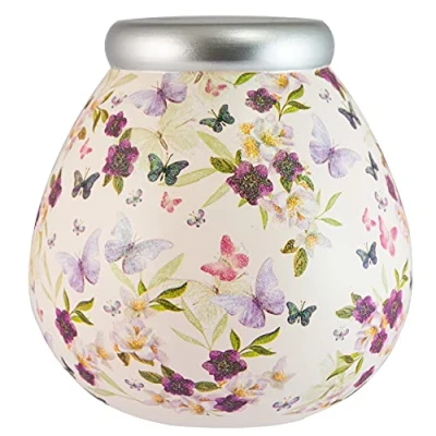 Image of Pot of Dreams Butterfly Floral Hand Painted Save and Smash Handcrafted Ceramic Money Box Eco Freindly &amp; Recyclable Piggy Bank Perfect Decorative Gift for Birthdays Wedding