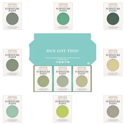 Image of Rust Oleum Furniture Paint in Chalky Finish Rich Greens Tester Box