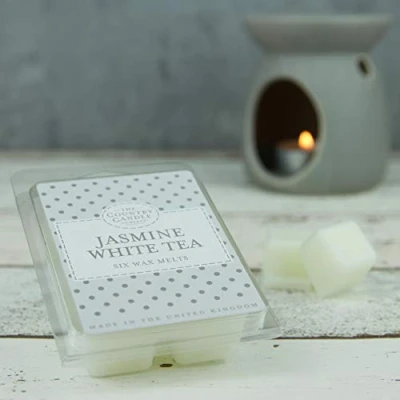 Image of The Country Candle Company Polka dot Wax Melts Jasmine White Tea Scented, Up to 60 Hours Burn Time