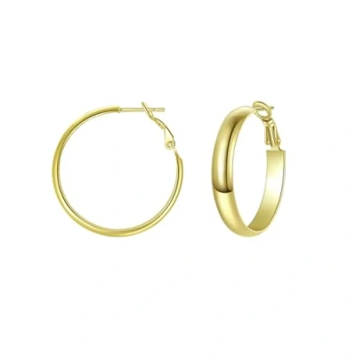 Image of 9ct Gold Filled Hoop Creole Earrings for Women, 30MM Women Yulovee.