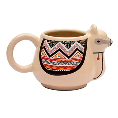 Image of Paranoid Fish Llama Mug 3D Ceramic Shaped