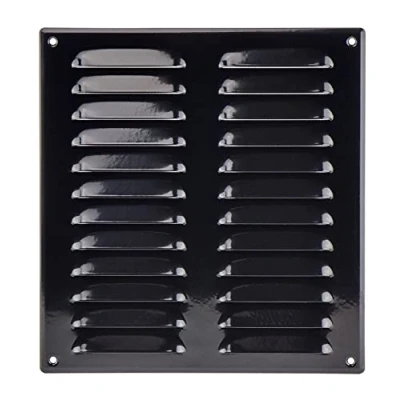 Image of Steinberg14 Black 260x280mm Metal Air Vent Grille Cover with Insect Mesh 10x11 inch Ventilation