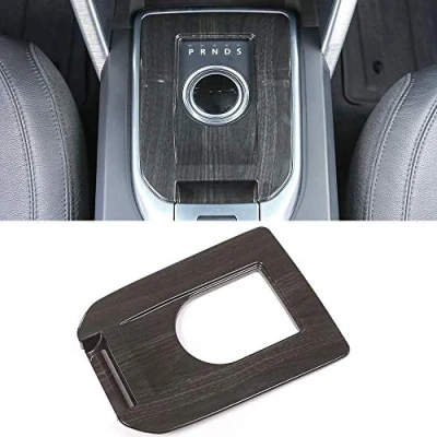 Image of YIWANG ABS Car Interior Gear Shift Panel Cover Trim 1pc for Discovery Sport 2015 2018 Accessories (Black Wood Grain)