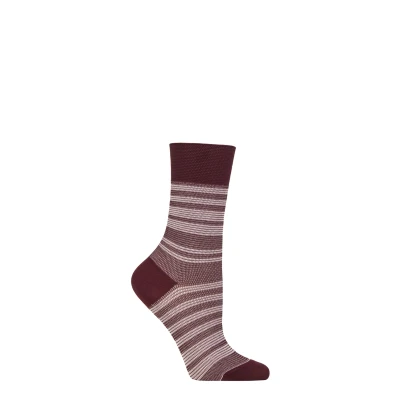 Image of Women&#039;s 1 Pair Falke Sunset Stripe Sensitive Lyocell Socks Claret 5.5 8 Ladies