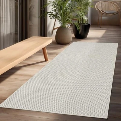 Image of the carpet Mistra Robust Outdoor Rug, Modern, Weatherproof and UV Resistant, for Balcony, Patio Conservatory, But Also Suitable Kitchen or Dining Room, Cream, 80 x 200 cm