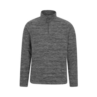 Image of Mountain Warehouse Snowdon Mens Micro Fleece Top Warm, Breathable, Quick Drying, Zip Collar Sweater, Soft &amp; Smooth Pullover For Autumn Winter, Travelling, Walking Dark Grey XXS