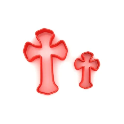 Image of Custom Cutters Cross Shape MINI/SMALL Plastic Cutter for Baking, Fondant, Clay, Pastry, Icing, Jewellery (3CM + 5CM)