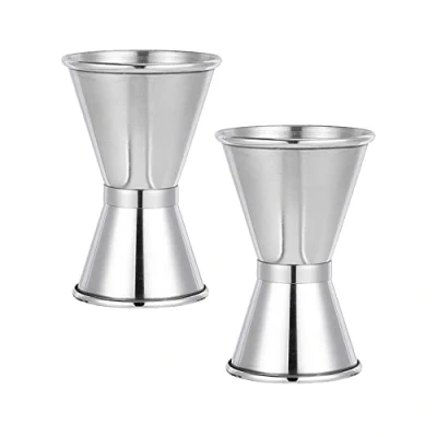 Image of Angelkiss 2 Pcs Craft Dual Spirit Measuring Cups Stainless Steel Jigger for Bar Party, 30 milliliters