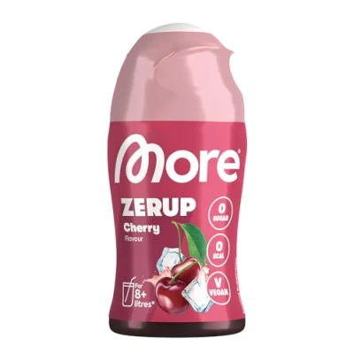 Image of MORE Zerup, Zero Calorie Syrup with Real Fruit Extracts, Cherry, 65 ml (up to 8 l Softdrink) Added Sugars