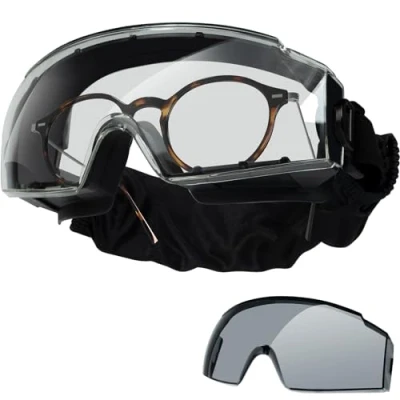 Image of OneTigris Safety Goggles Over Glasses, Tactical glasses dustproof protective Fit Prescription for Airsoft, wearers, Work