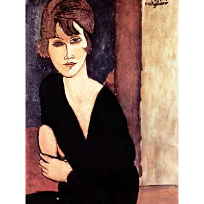 Image of Wee Blue Coo Amedeo Modigliani Portrait Madame Reynouard Old Art Painting Canvas Print
