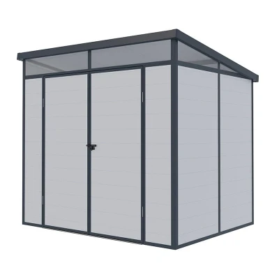 Image of 8&#039; x 6&#039; Lotus Canto Grey Plastic Shed (2.38m 1.92m)