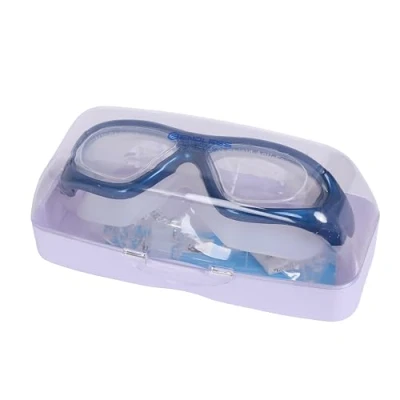 Image of Endless EL1007 Premium Swimming Goggle With Anti Fog and UV Protection Blue Material : Silicon, PU Stylish 180 Degree Wide View Glasses Soft Silicone Gasket for Leak Proof Hard Case