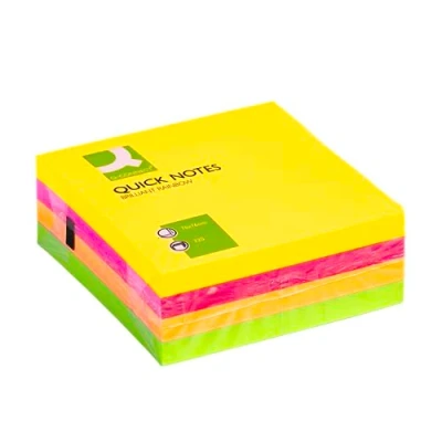 Image of Q Connect Quick Note Cube 76 x mm Assorted Neon