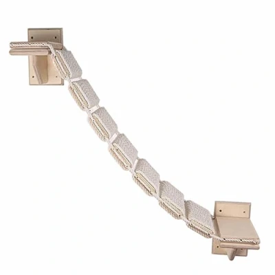 Image of PurezmMoto Wall Mounted Cat Shelves,39.37in Floating Steps,Sisal Rope Wood Shelf,Cat Perch,Cat Climber Ladder Tree Shelf,Interior Furniture,Cat Hammock Bed