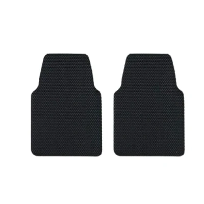 Image of Nicoman Universal Car Floor Mat Hex Style Dirt Catcher Anti Slip Heavy Duty Waterproof Easy Clean (Black, Front Set, Small, 2 Piece)