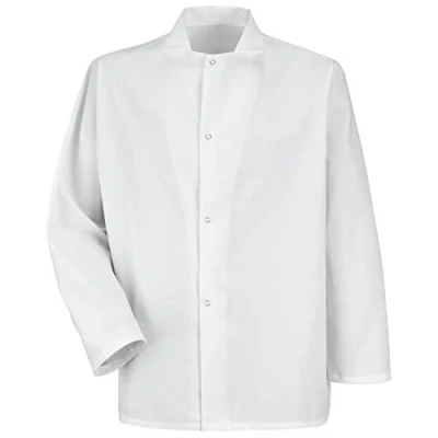 Image of Red Kap Men&#039;s Gripper Front Short Butcher Coat, White, Large