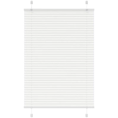 Image of vidaXL Pleated Blind White 100x100 cm Fabric Width 99.4 Polyester