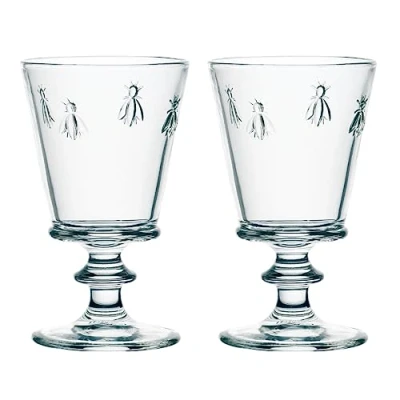 Image of La Rochere Bee Motif Stemmed Wine Glass, Set of 2, 350ml