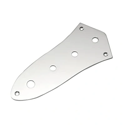 Image of Musiclily 4 Hole Jazz Bass Control Plate for J Style Guitar,Chrome