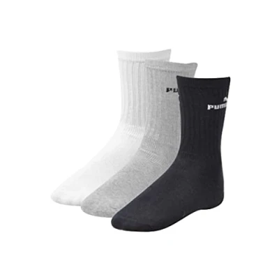 Image of Puma Unisex 3p&#039; Sporting goods, White/Grey/Black, 6 8 UK