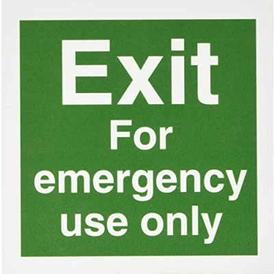 Image of Seco Exit For Emergency Use Only Sign, 150mm x 1mm Semi Rigid Plastic