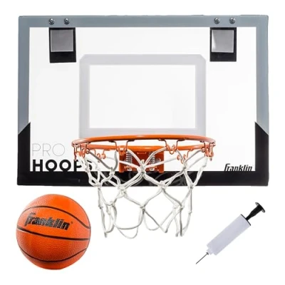 Image of Franklin Sports 54132X Over The Door Mini Basketball Hoop Slam Dunk Approved Shatter Resistant Accessories Included,