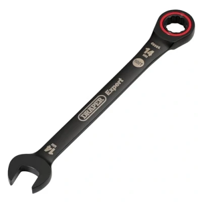 Image of Draper Expert HI TORQ Metric Ratchet Combination Spanner, 14mm, Black