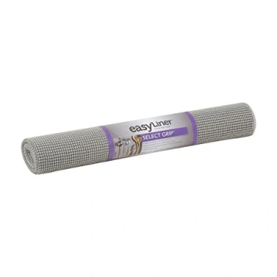 Image of Duck Brand Select Grip EasyLiner Shelf and Drawer Liner, Non Adhesive, 20 Inch x 6 Feet, Light Grey, 283311