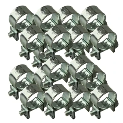 Image of Boltza® Hose Clamps Zinc Plated Mini Fuel Line Pipe Clips 6Mm 27Mm (20, 17 19mm)