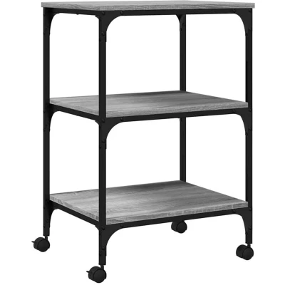 Image of vidaXL Printer Stand 3 Tier Grey Sonoma 50x41x75 cm Engineered Wood