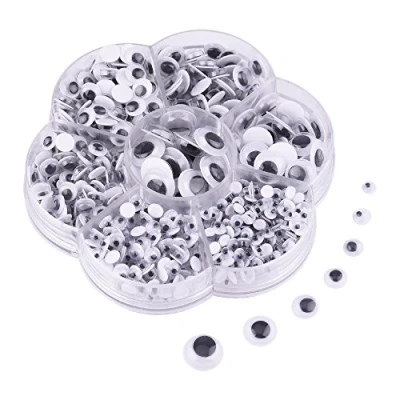 Image of KUUQA 700 Pieces Mixed Wobbly Wiggle Googly Eyes Sew on Self adhesive DIY Scrapbooking Crafts (Assorted Sizes)
