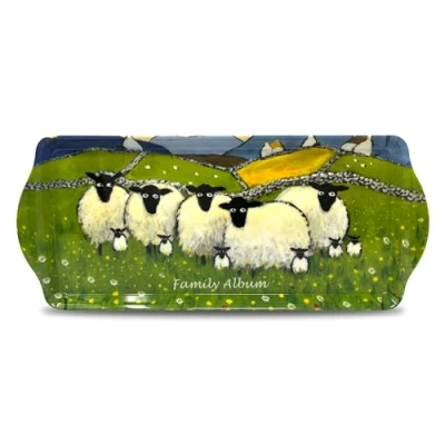 Image of Medium Serving Tray by Thomas Joseph Family Album Funny Sheep Gift