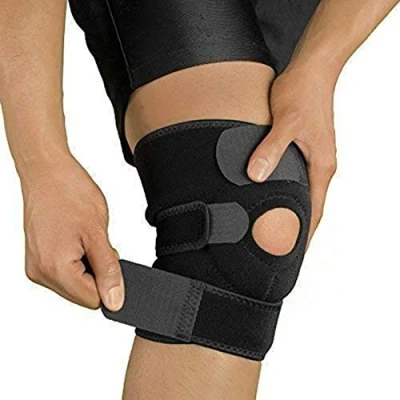 Image of LONDON HERITAGE Neoprene Patella Black Elastic Knee Support, Brace Fastener, Gym Sport