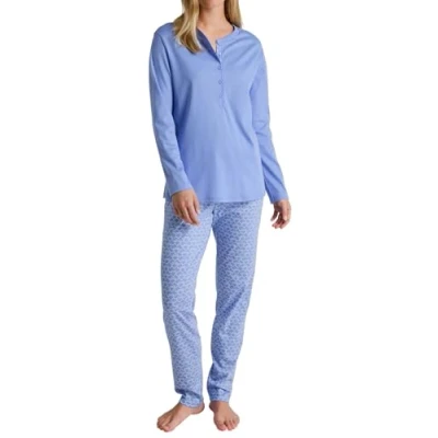 Image of CALIDA Women&#039;s Daylight Dreams Pajama Set, Opaque, Hydrangea Blue, 44 46