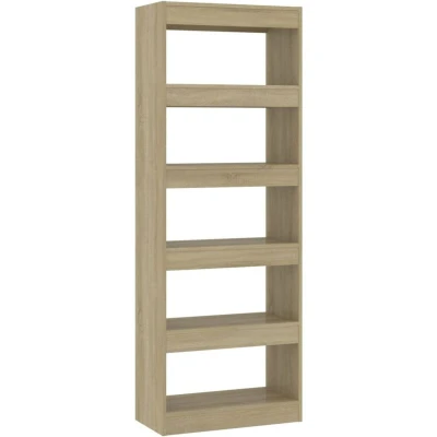 Image of vidaXL Book Cabinet/Room Divider Sonoma Oak 60x30x166 cm Engineered Wood