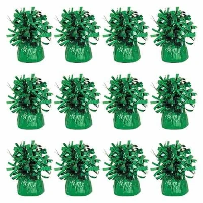 Image of Foil Helium Balloon Weights Pack of 12 Durable &amp; Colourful Emerald Green for Birthdays Parties, Events Celebrations Perfect Weight Holders