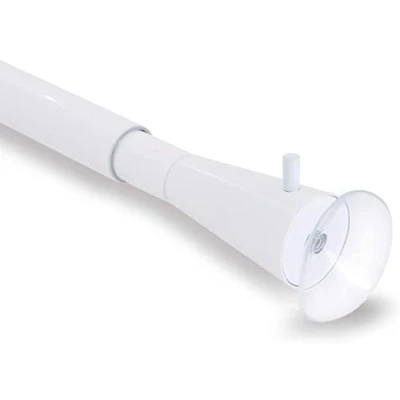 Image of GCurtain Shower Curtain Pole No Drilling, Spring Tension Pole, 56 98 Inch, 3/4 Inch Diameter, Suction Cup on Either End, 1PCS, White