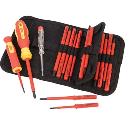 Image of DRAPER 18 PCE VDE PZ/PH/SL Insulated Interchangeable Blade Screwdriver Set 05776