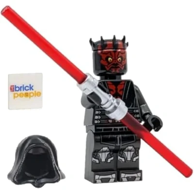 Image of LEGO Star Wars: Darth Maul with Metallic Silver Armor, Hood, Cape and Dual Lightsaber